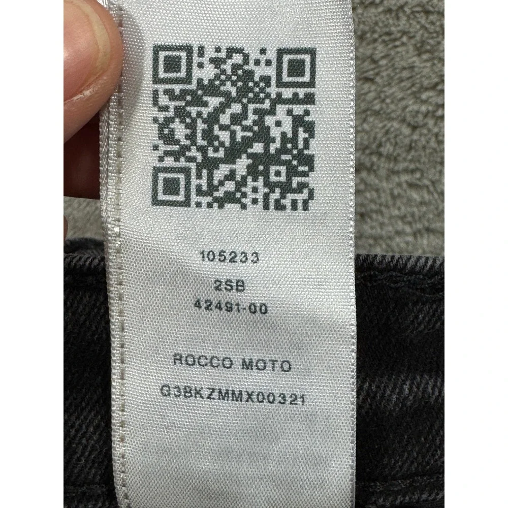 True Religion Mens Rocco Moto Relaxed Skinny Black Jeans 29 Meas: 30x31.5